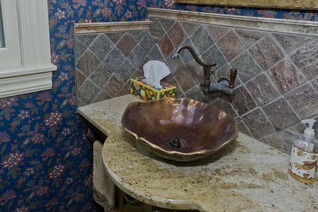 317 Turnpike Rd, Somers, CT 06071 - detailed view of wallpapered walls and a sink