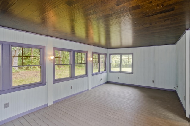 317 Turnpike Rd, Somers, CT 06071 - unfurnished sunroom featuring hardwood / wood-style flooring, a wooden deck, and wood ceiling