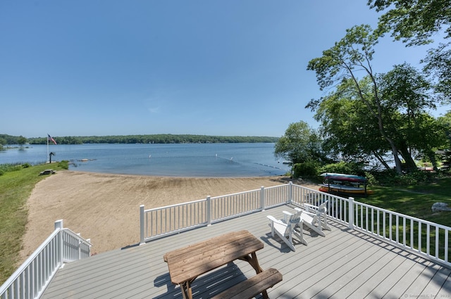63 Fox Trl, Coventry, CT 06238 - wooden terrace with a water view