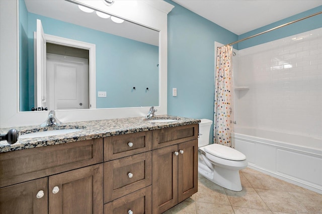 27 Bartlett Ln Unit 27, Shelton, CT 06484 - full bathroom with double vanity, shower / bath combo, and tile patterned flooring