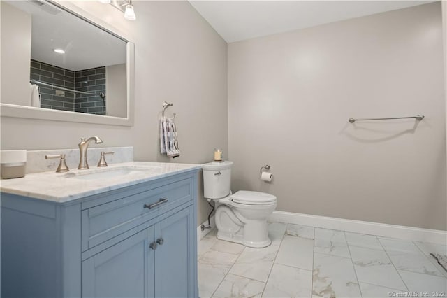 275 Chestnut Grv, Guilford, CT 06437 - full bathroom featuring marble finish floors, vanity, and a shower with shower curtain