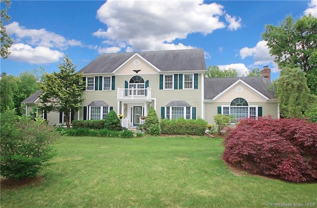 109 Davis Rd, Seymour, CT 06483 - view of front of home with a balcony and a front yard