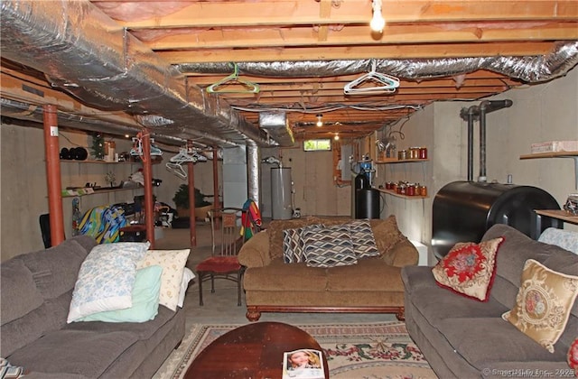 109 Davis Rd, Seymour, CT 06483 - basement featuring gas water heater and heating fuel