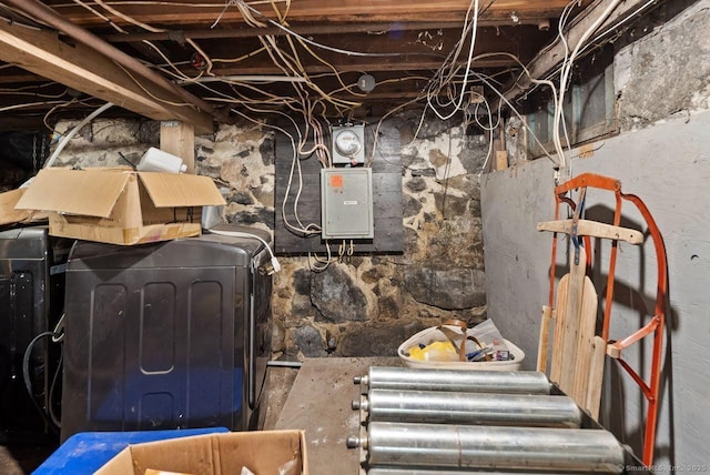 114 Prospect St, Norwich, CT 06360 - utilities featuring electric panel and washer / clothes dryer