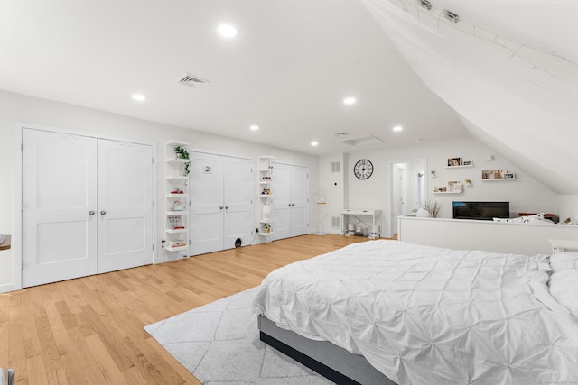 2 Sabrinas Ct, Norwich, CT 06360 - bedroom with multiple closets, light wood-style floors, and recessed lighting