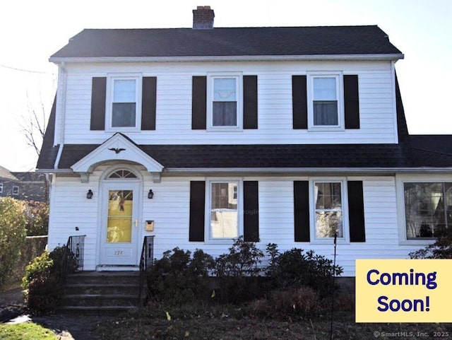 174 Blaine St, Fairfield, CT 06824 - view of front of house featuring a chimney