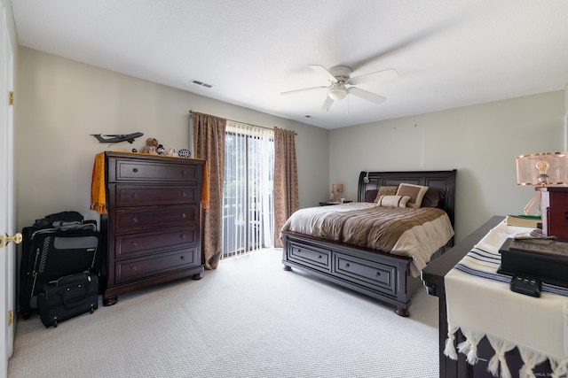 560 Yale Ave Unit 124, Meriden, CT 06450 - bedroom featuring light carpet, access to outside, and a ceiling fan