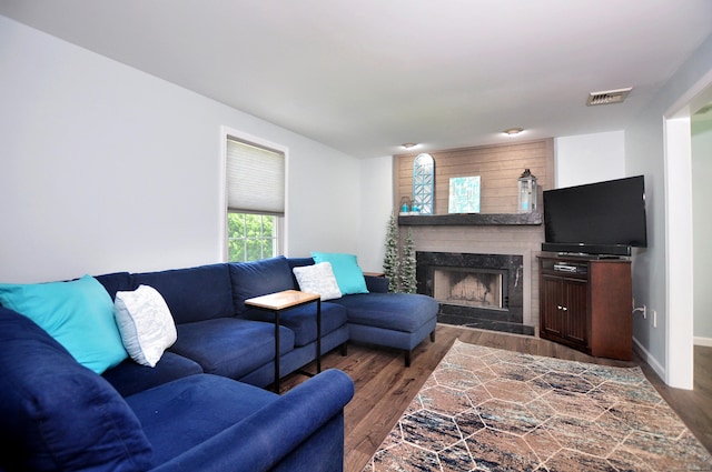 503 Mulberry St, Southington, CT 06479 - living area featuring a fireplace and wood finished floors
