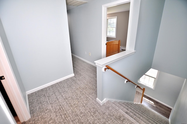 503 Mulberry St, Southington, CT 06479 - stairway featuring carpet floors and baseboards
