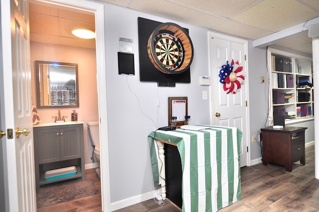 503 Mulberry St, Southington, CT 06479 - corridor with wood finished floors and a paneled ceiling