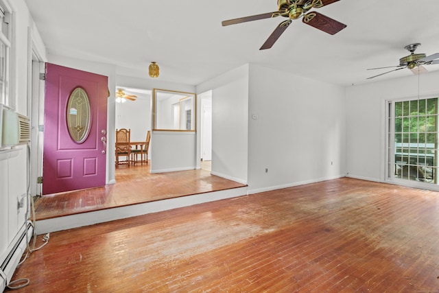 837 Long Cove Rd, Ledyard, CT 06335 - foyer with a ceiling fan and hardwood / wood-style floors