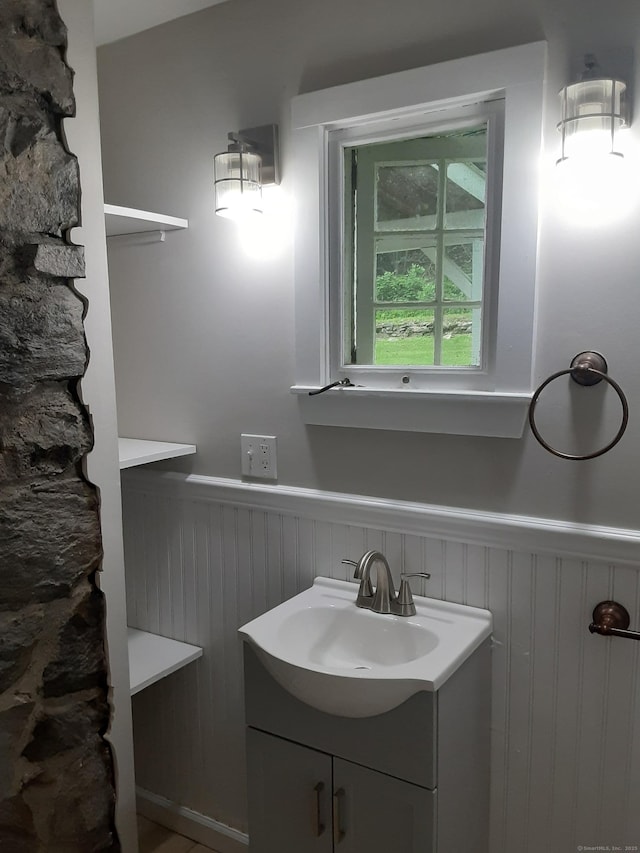 67 Hanover Rd, Newtown, CT 06470 - bathroom with a wainscoted wall and vanity