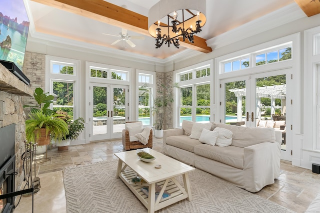 336 Ocean Dr W, Stamford, CT 06902 - sunroom with french doors and healthy amount of natural light