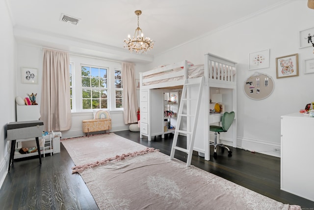 336 Ocean Dr W, Stamford, CT 06902 - bedroom featuring wood finished floors, a chandelier, and crown molding