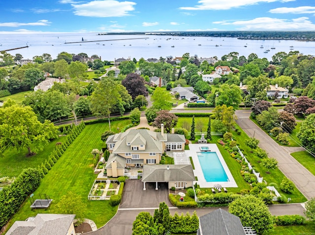 336 Ocean Dr W, Stamford, CT 06902 - aerial view of a nearby body of water and a pool
