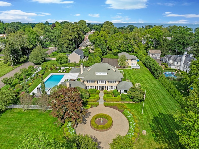 336 Ocean Dr W, Stamford, CT 06902 - drone / aerial view of a pool