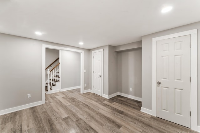 33 Williams Rd, Monroe, CT 06468 - finished basement featuring wood finished floors, recessed lighting, and stairs
