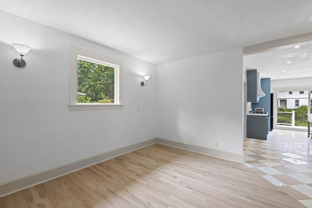 119 Westwood Rd, New Haven, CT 06515 - unfurnished room with plenty of natural light, light wood-type flooring, and recessed lighting