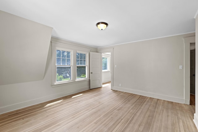 119 Westwood Rd, New Haven, CT 06515 - spare room with light wood-style floors and crown molding