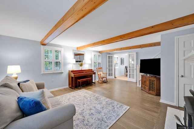 268 Hattertown Rd, Monroe, CT 06468 - living room with wood finished floors and beam ceiling