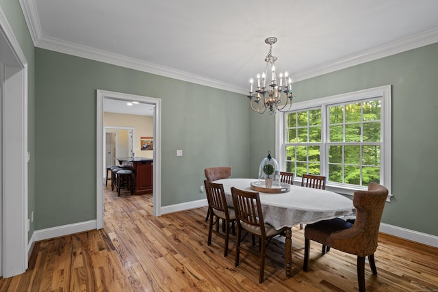 28 Hoop Pole Hill Rd, Chester, CT 06412 - dining space featuring a chandelier, ornamental molding, and light wood-type flooring
