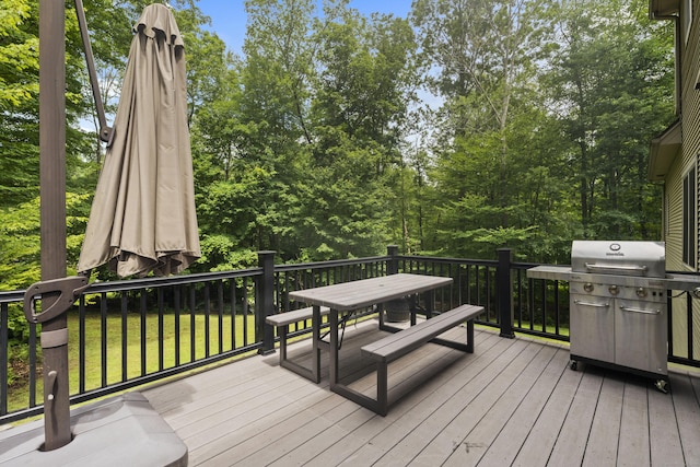 28 Hoop Pole Hill Rd, Chester, CT 06412 - deck with outdoor dining space, area for grilling, and a yard