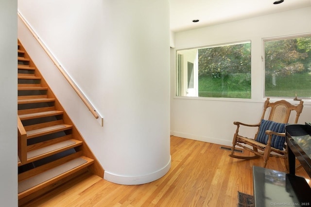 52 Cooper Hill Rd, Salisbury, CT 06068 - staircase with plenty of natural light and wood finished floors