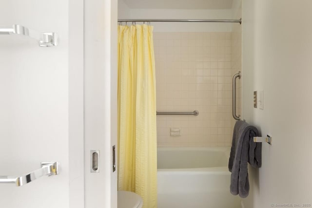 52 Cooper Hill Rd, Salisbury, CT 06068 - bathroom featuring shower / tub combo with curtain and toilet
