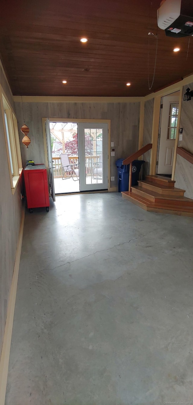 92 Sumac St, West Haven, CT 06516 - miscellaneous room with finished concrete flooring and wooden ceiling