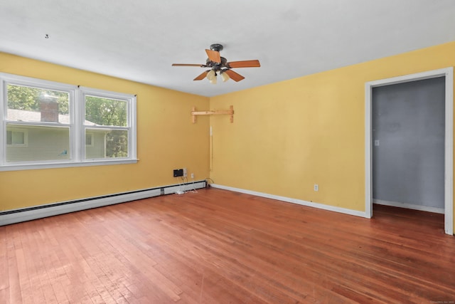 31 Richard Rd, Ledyard, CT 06335 - unfurnished room featuring ceiling fan, a baseboard heating unit, and wood-type flooring