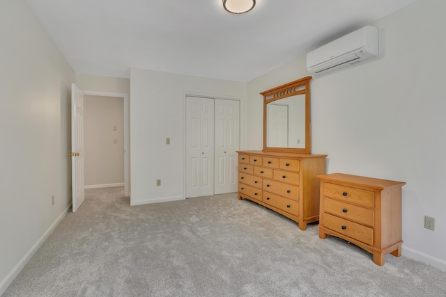 344 Oxbow Rd, Haddam, CT 06422 - carpeted bedroom featuring a wall unit AC and a closet
