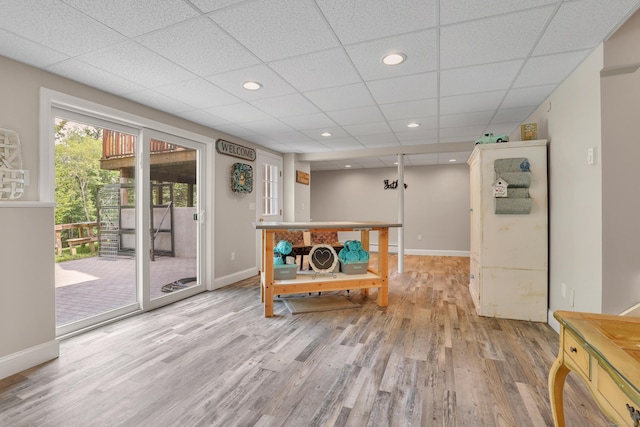 344 Oxbow Rd, Haddam, CT 06422 - interior space with wood finished floors, recessed lighting, and a drop ceiling