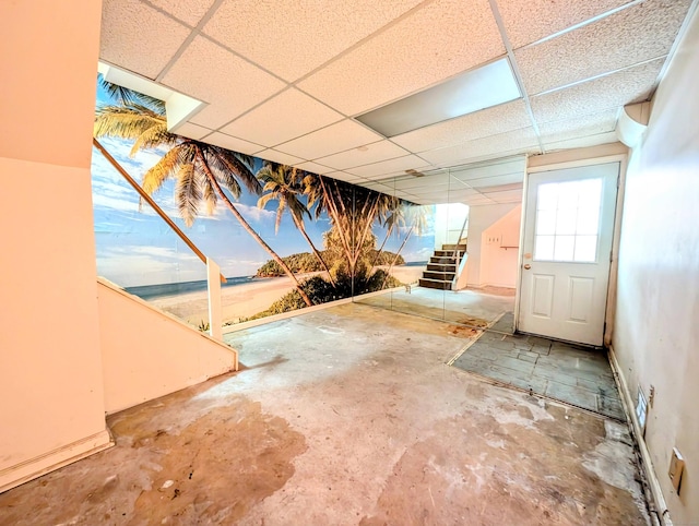 148A Westville Avenue Extension, Danbury, CT 06811 - below grade area with a drop ceiling and stairway
