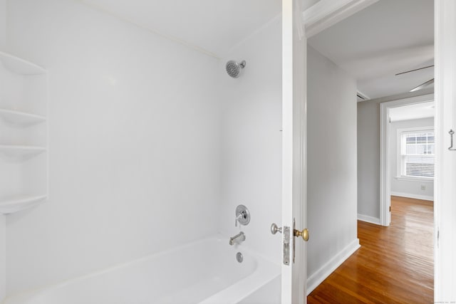 630 French St, Watertown, CT 06779 - bathroom with wood finished floors and shower / washtub combination