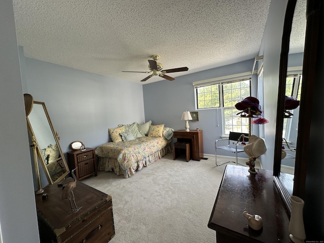 202 The Mews Unit 202, Rocky Hill, CT 06067 - bedroom with carpet floors, a textured ceiling, and a ceiling fan