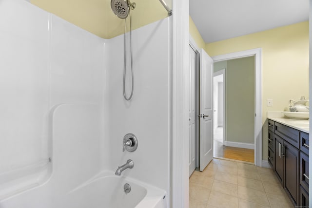 257 Ichabod Rd, Southbury, CT 06488 - full bath with vanity, shower / washtub combination, and tile patterned flooring