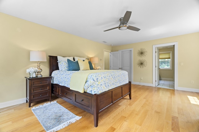 257 Ichabod Rd, Southbury, CT 06488 - bedroom with light wood-style flooring and ceiling fan
