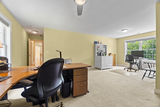 257 Ichabod Rd, Southbury, CT 06488 - home office featuring light colored carpet and a ceiling fan