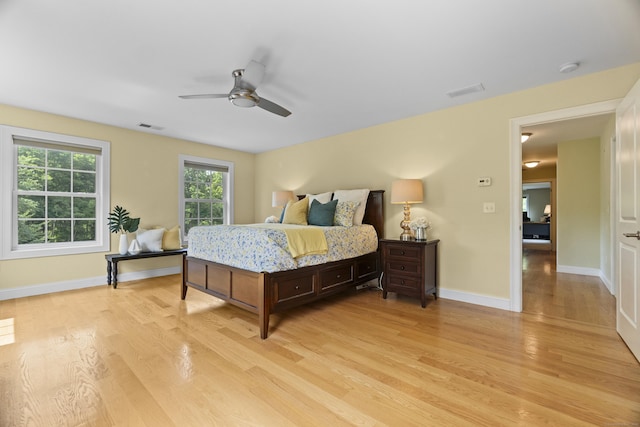 257 Ichabod Rd, Southbury, CT 06488 - bedroom featuring light wood-type flooring and a ceiling fan