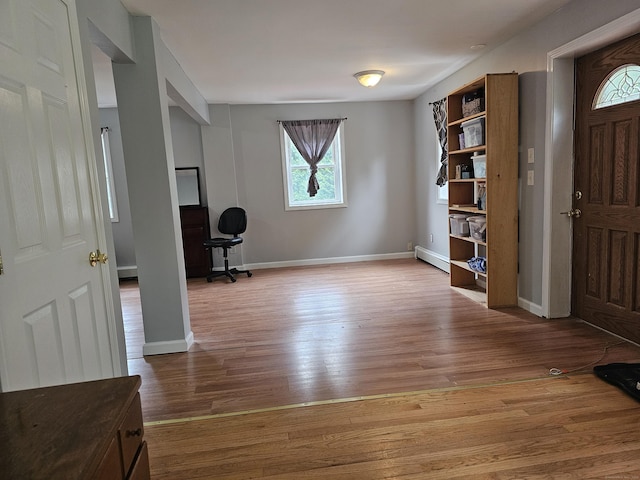 15 Clark Hill Rd, Prospect, CT 06712 - foyer featuring a baseboard radiator, plenty of natural light, and wood finished floors