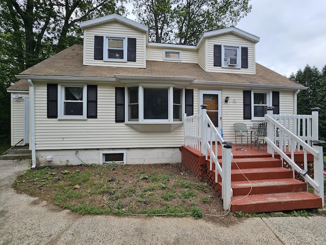 15 Clark Hill Rd, Prospect, CT 06712 - view of front facade with roof with shingles and a deck