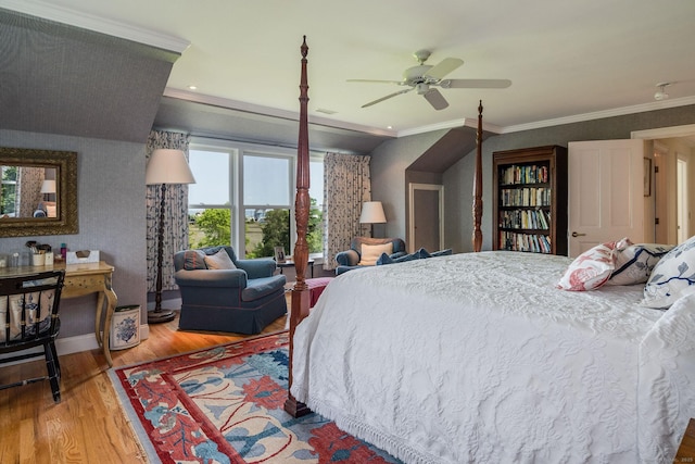 77 E Wharf Rd, Madison, CT 06443 - bedroom featuring crown molding, wood finished floors, and ceiling fan