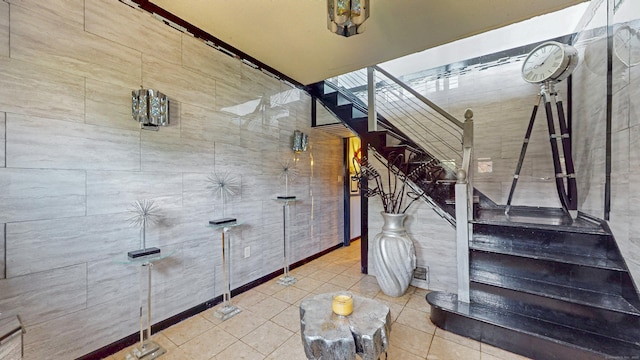 167 George St, Hartford, CT 06114 - staircase with tile patterned flooring