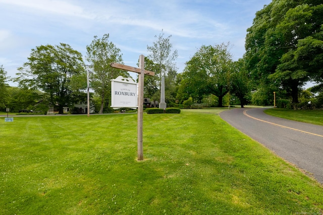 103 Chalybes Rd W, Roxbury, CT 06783 - community sign featuring a lawn and view of scattered trees