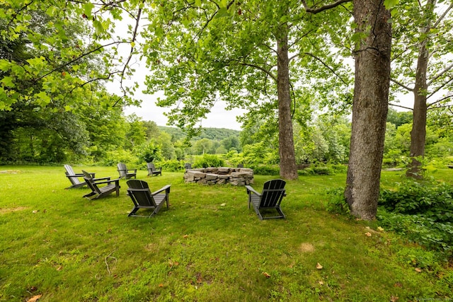 103 Chalybes Rd W, Roxbury, CT 06783 - view of green lawn featuring an outdoor fire pit