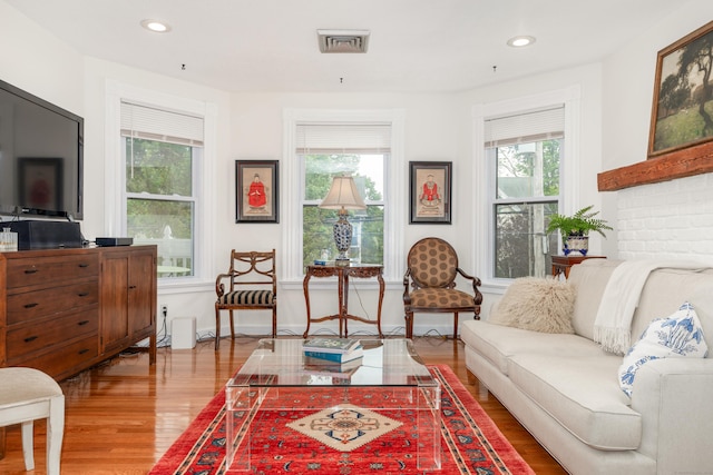 48 Livingston St, New Haven, CT 06511 - living room featuring light wood-type flooring and recessed lighting