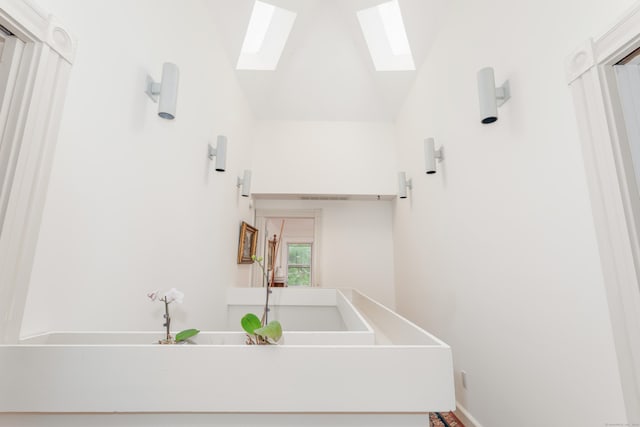 48 Livingston St, New Haven, CT 06511 - bathroom with a skylight and lofted ceiling