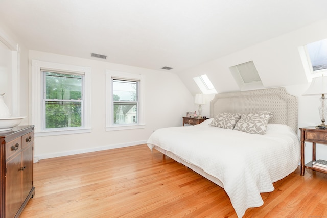 48 Livingston St, New Haven, CT 06511 - bedroom with a skylight, light wood-type flooring, and vaulted ceiling