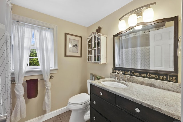 1117 N Grand St, Suffield, CT 06093 - bathroom featuring vanity, tile patterned floors, and a shower with curtain