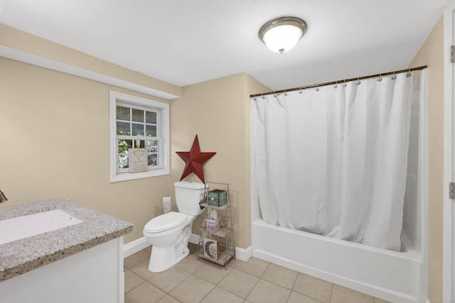 1117 N Grand St, Suffield, CT 06093 - full bathroom featuring vanity, tile patterned flooring, and shower / bathtub combination with curtain